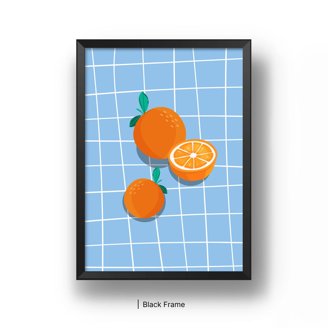 Oranges on Blue