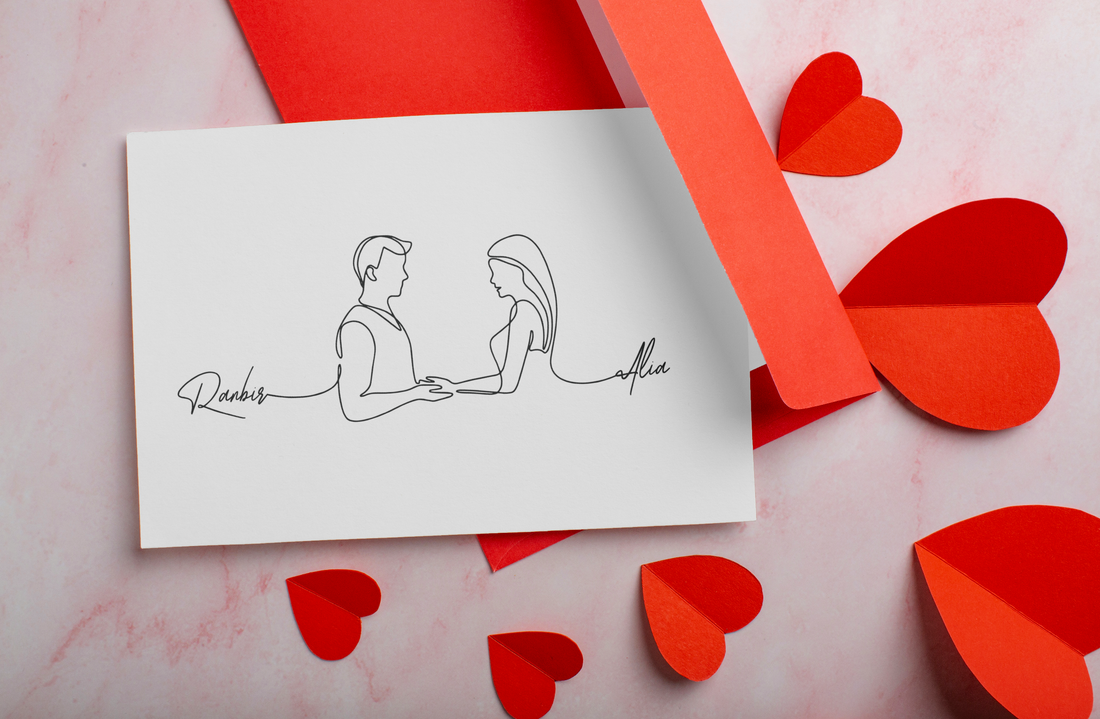 Personalised Line Art  | Being With You Is My Happy Place