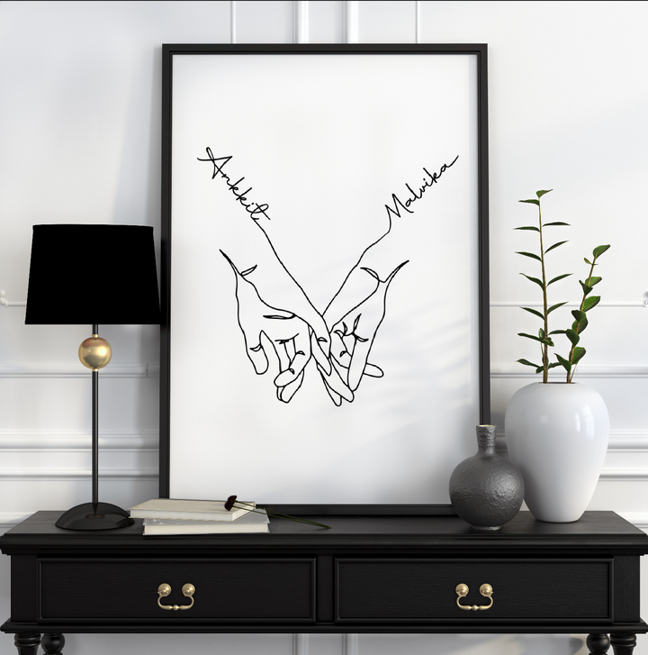 Personalised Line Art  | Side by Side