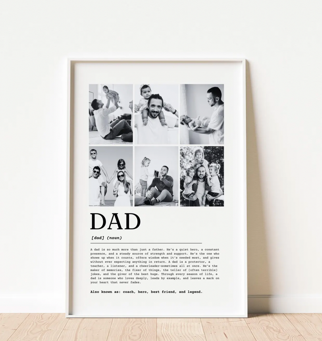 Dad Definition Editable Template Customizable Fathers Day Photo Collage Poster Gifts For Dad Daddy Print