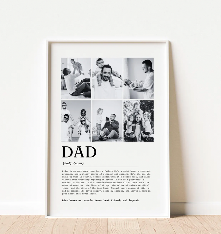 Dad Definition Editable Template Customizable Fathers Day Photo Collage Poster Gifts For Dad Daddy Print
