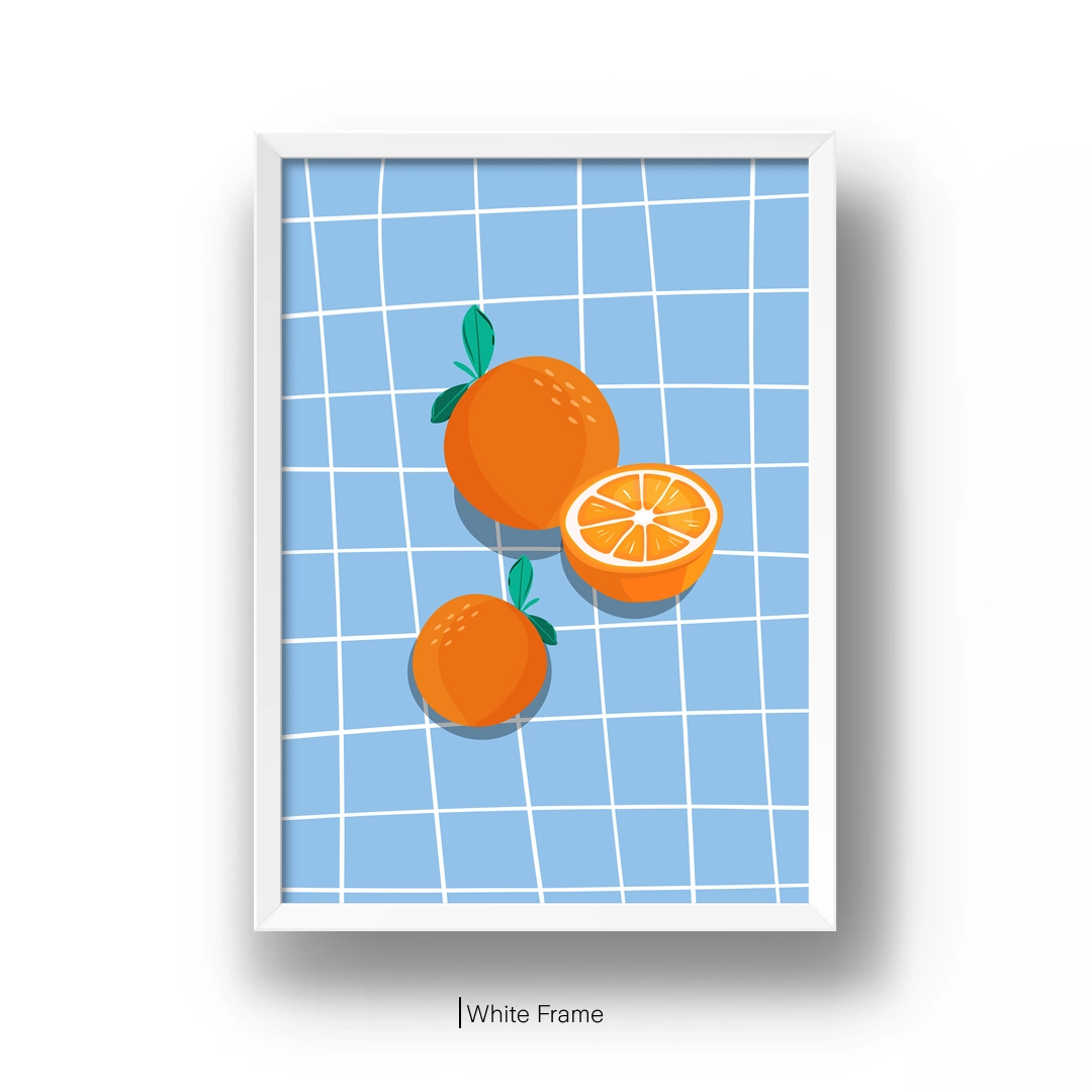 Oranges on Blue