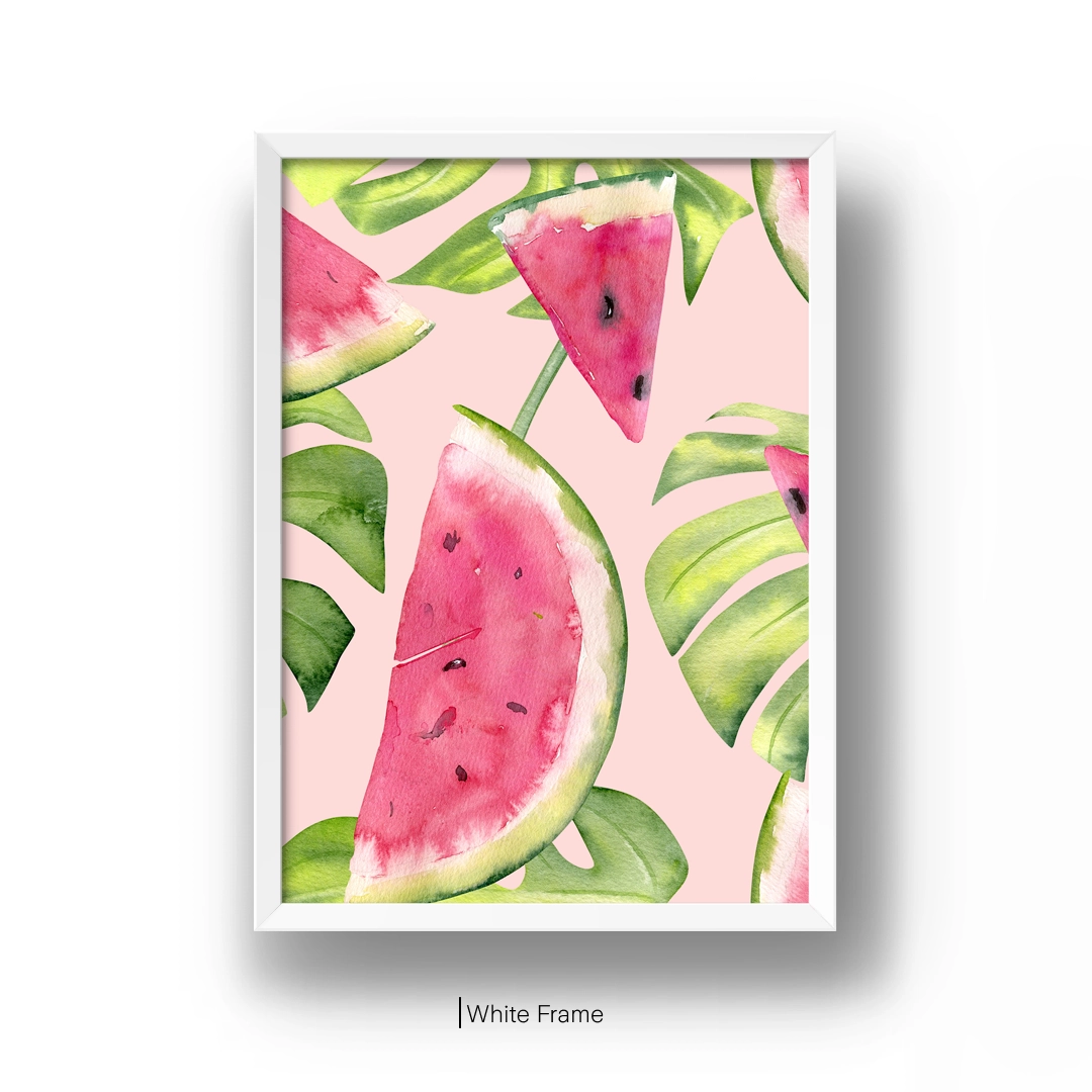 Watermelon & Tropical Leaves