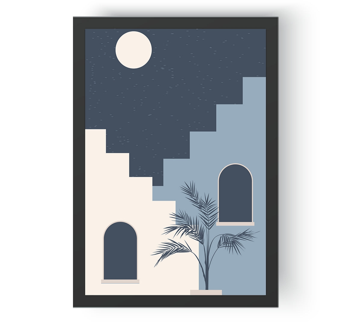 Abstract Staircase Night Art