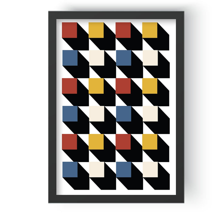 3D Boxes Multicolor Pattern