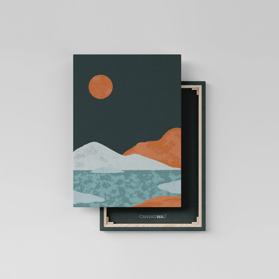 Red Moon over Ice Lake