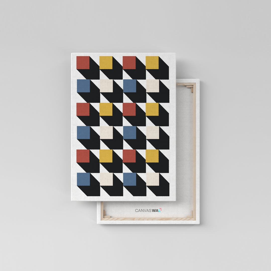 3D Boxes Multicolor Pattern