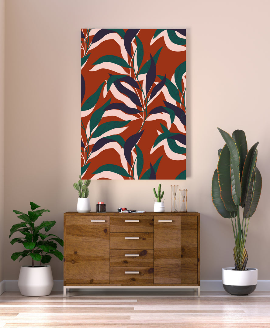 Jungle leaves with Red