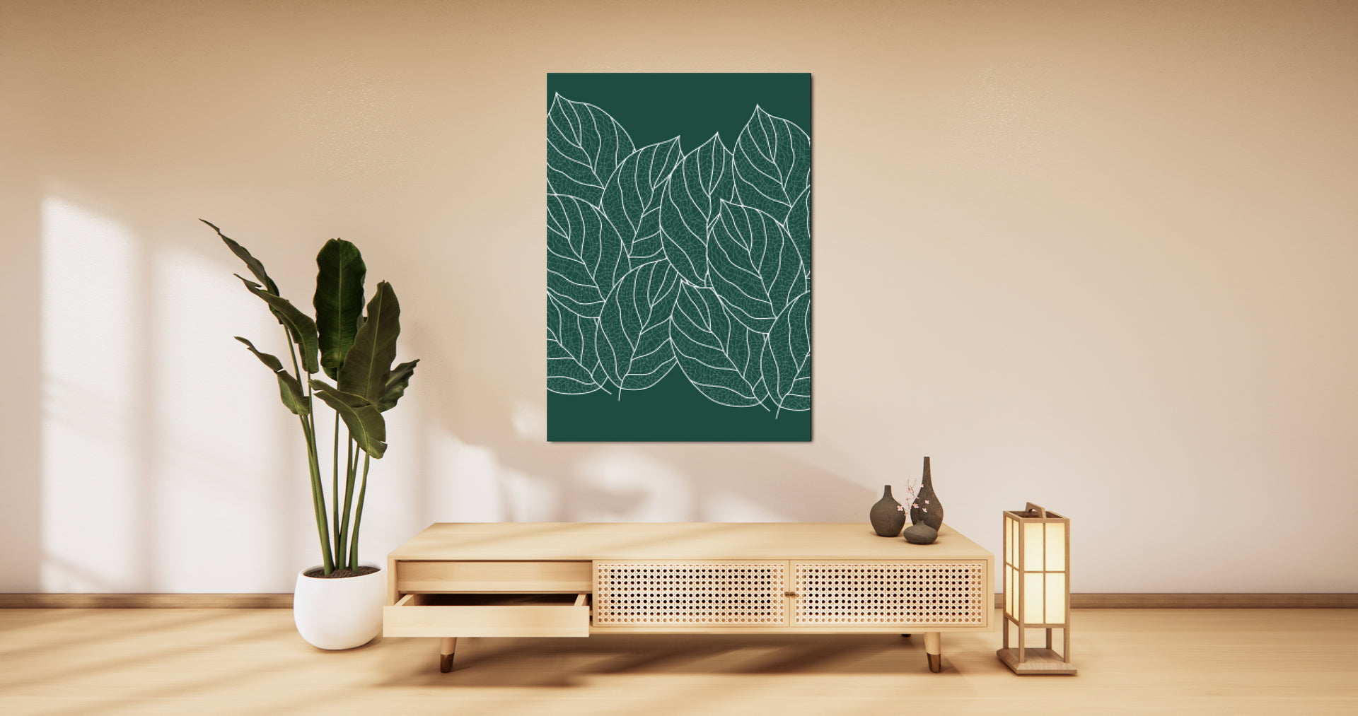 Geometric Green Plant leafs