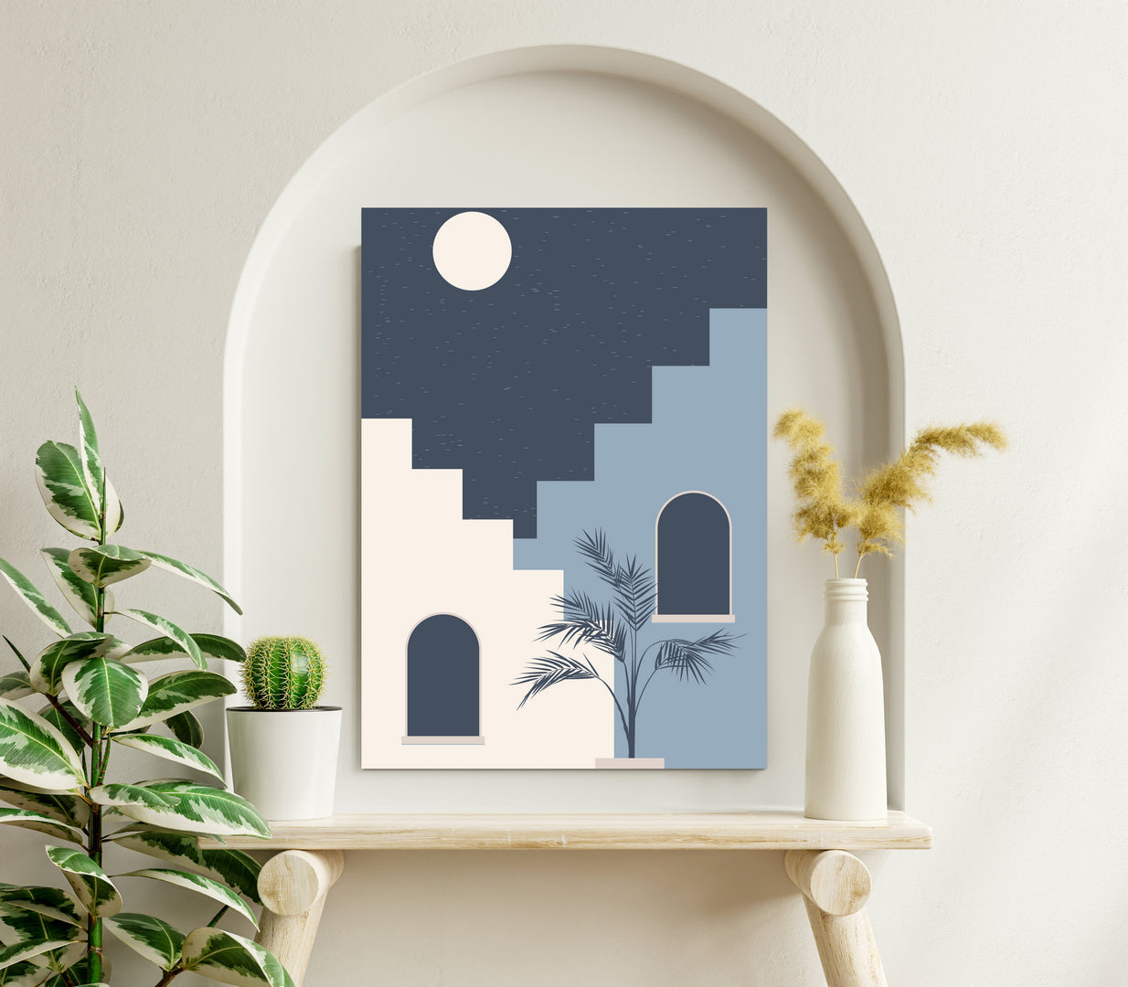 Abstract Staircase Night Art