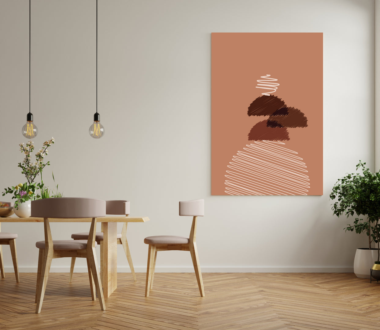 Rough Circle Art khaki color