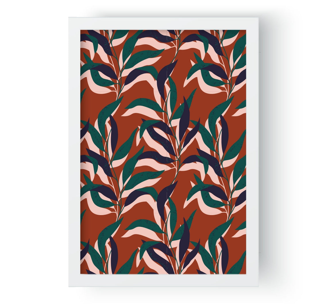 Jungle leaves with Red