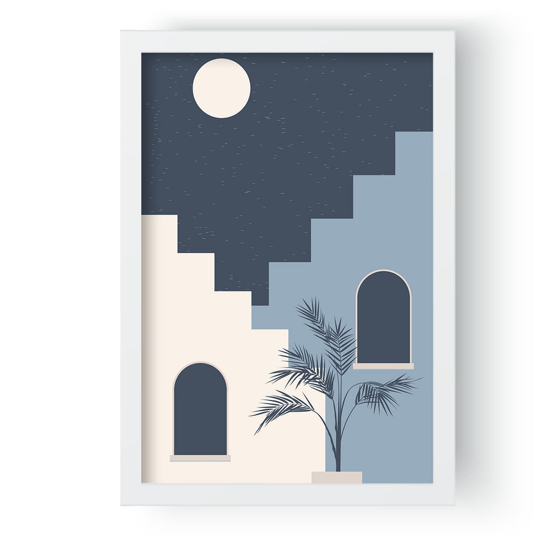 Abstract Staircase Night Art